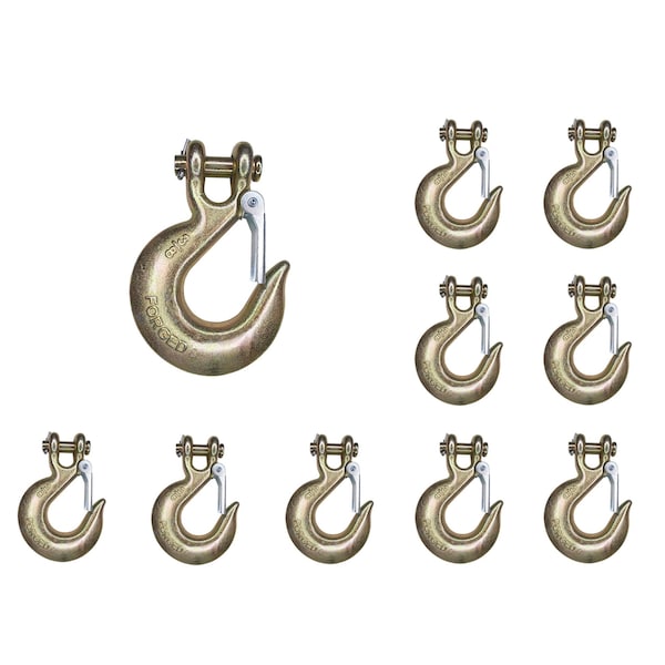 Tie 4 Safe G70 3/8" Clevis Slip Hook Flatbed Truck Trailer Transport Tow Chain Hook, 10PK FH407-38-10 - main